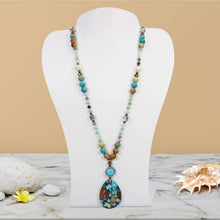 Load image into Gallery viewer, 24F52 - Earth &amp; Sea Druzy Pendant Necklace
