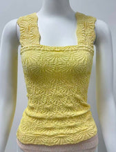 Load image into Gallery viewer, Jacquard Knit Tank Top: Yellow / Missy / XL
