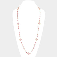 Load image into Gallery viewer, Quatrefoil Station Long Necklace: Gold
