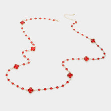 Load image into Gallery viewer, Quatrefoil Station Long Necklace: Gold
