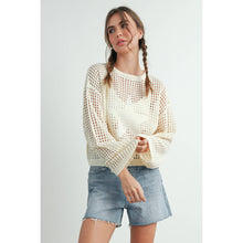 Load image into Gallery viewer, Crew Neck Crochet Sweater - BMW7633: RED / M
