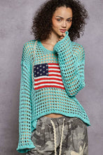 Load image into Gallery viewer, Long sleeve American Flag Hoodie Thin Sweater Top by POL: Beige / S-M-L
