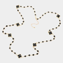 Load image into Gallery viewer, Quatrefoil Station Long Necklace: Gold

