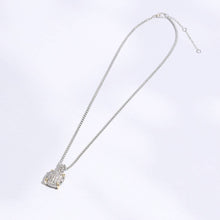 Load image into Gallery viewer, Square Shape Pave CZ Pendant Necklace: SV / ONE SIZE
