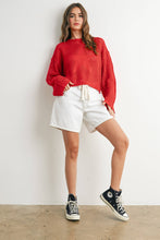Load image into Gallery viewer, Crew Neck Crochet Sweater - BMW7633: Red / L
