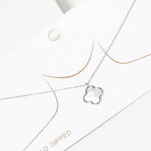 Load image into Gallery viewer, Gold Dipped Quatrefoil Pendant Necklace: Silver
