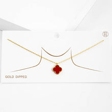 Load image into Gallery viewer, Gold Dipped Quatrefoil Pendant Necklace: Gold,Mother of Pearl

