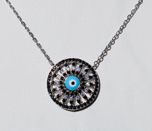 Load image into Gallery viewer, Sterling Silver Evil Eye Crystal Pendant
