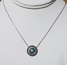 Load image into Gallery viewer, Sterling Silver Evil Eye Crystal Pendant
