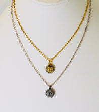 Load image into Gallery viewer, Petite Flower Swarovski Crystal Drop Pendant-Gold
