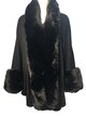 Fur Trimmed Cape-Full Tuxedo-Black