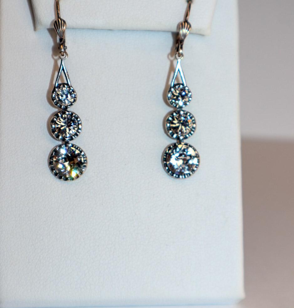 Crystal Swarovski triple drop La Vie Earrings