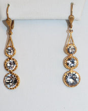 Load image into Gallery viewer, Crystal Swarovski triple drop La Vie Earrings-Silver
