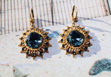 Load image into Gallery viewer, Midnite Blue with Black Diamond La Vie Earrings
